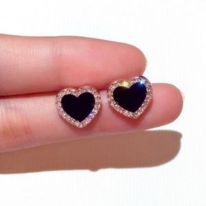 New. Heart Sapphire Rose Gold Stud Earrings